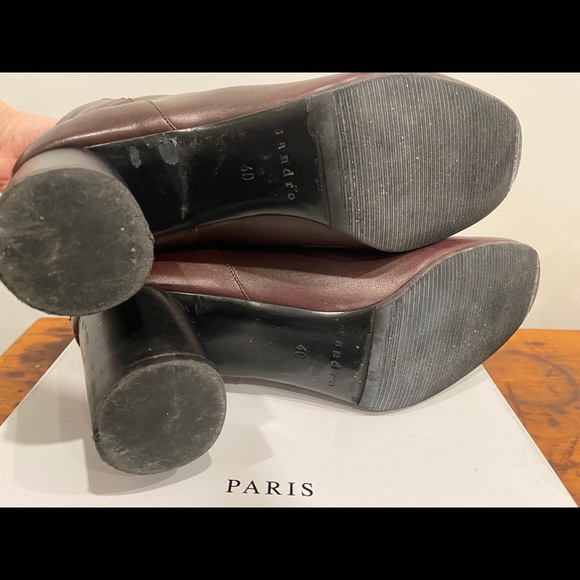 Sandro ‘Sacha’ Leather Bordeaux Boot Sz40 - Picture 4 of 8